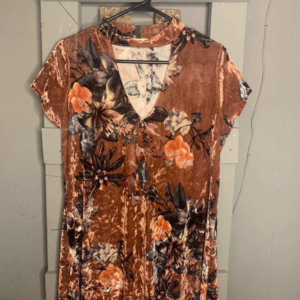 Crushed velvet dress
